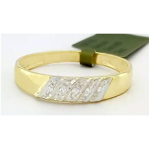 Genuine Diamond Ring 10k Yellow Gold
